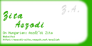 zita aszodi business card